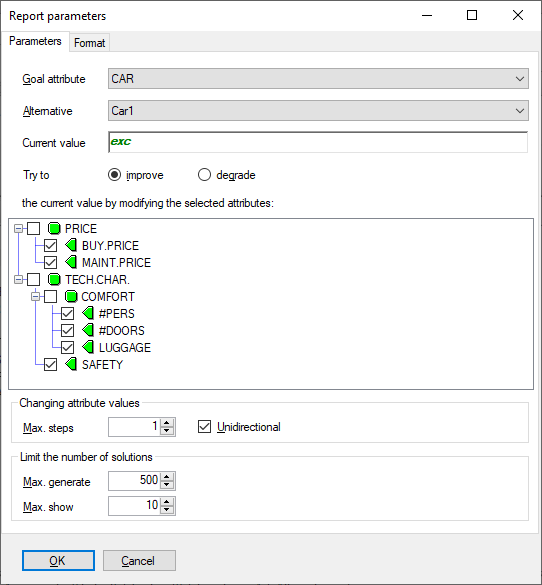 Target Analysis Parameters